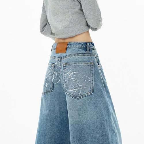 Джинсы, осенние штаны, свободный крой