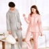 Mỹ tiêu chuẩn đôi bông mới sợi cotton dệt dày đồ ngủ phụ nữ mùa thu và mùa đông cotton đôi dịch vụ nhà phù hợp với nam giới