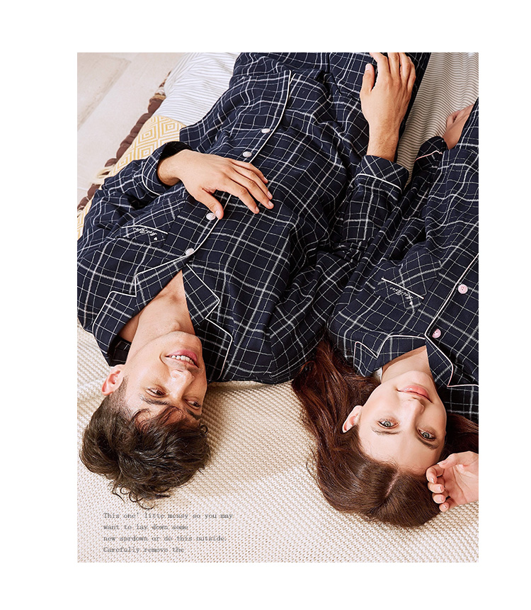 Bộ đồ ngủ cotton mới tiêu chuẩn của Mỹ cho nam thu đông có thể mặc đồ kẻ sọc đơn giản phục vụ tại nhà bộ thu đông nam 