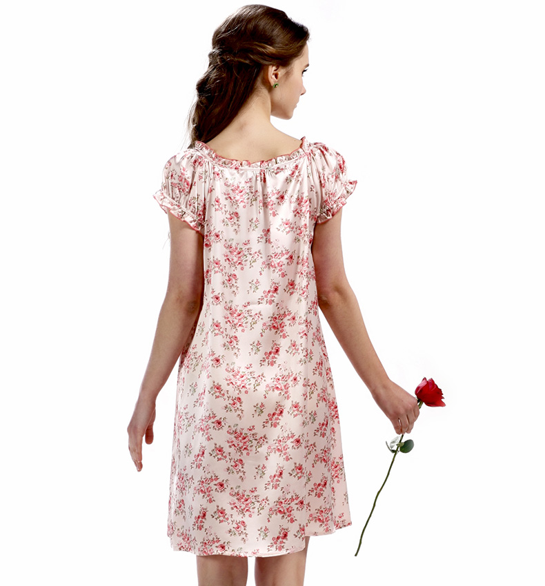 Tiêu chuẩn mỹ đồ ngủ lụa phụ nữ mùa hè lụa nặng lụa nightdress băng lụa sexy phụ nữ mang thai dịch vụ nhà có thể được đeo