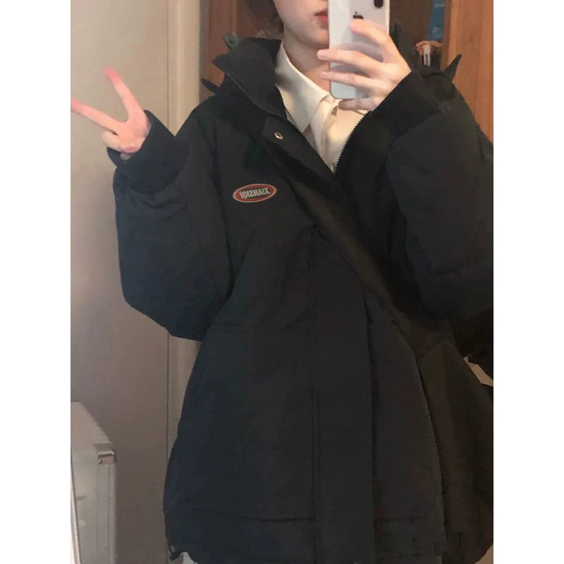 Light and thin short down jacket for students, for teenagers, increased thickness