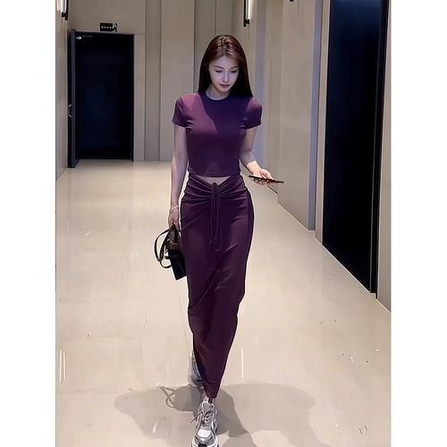 Летние наряды Полный набор женских 2025 Новый чистый королевский шорт-топ в стиле чая в стиле чай