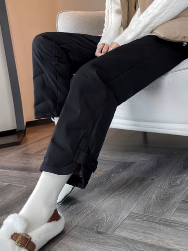 Зимние бархатные удерживающие тепло утепленные штаны для отдыха, увеличенная толщина, свободный прямой крой