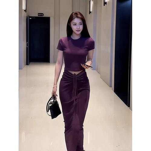 Летние наряды Полный набор женских 2025 Новый чистый королевский шорт-топ в стиле чая в стиле чай