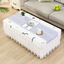 Tea table tablecloth rectangular fabric lace dining table mat living room tea table cover home European TV cabinet dust cover