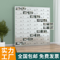 Stainless steel dining cabinet school dishroom chopstick box tableware cabinet employees bowl cabinet multiple door locker cabinet