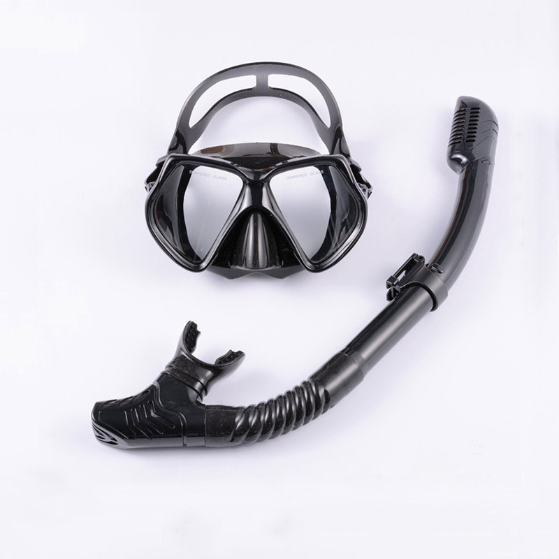 Dive mirror tube suit silicone dive mask snorkeling full dry large frame anti-fog glasses