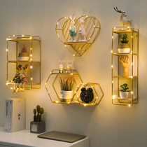  Combination wall shelf Punch-free background decoration rack Bathroom wall storage rack Bedside bedroom wall rack