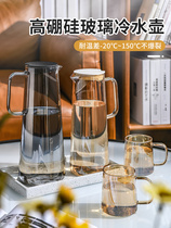 Cold Kettle Home Glass Kettle Heatproof High Temperature Large Capacity Cool Kettle Teapot Cool White Open Water Cup Suit Zakers