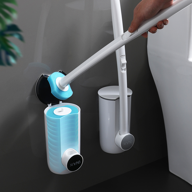 Disposable Toilet Brush No Dead Angle Throwable Home Toilet Brush Replacement Head Hanging Wall Style Clean Makeup Room Suit