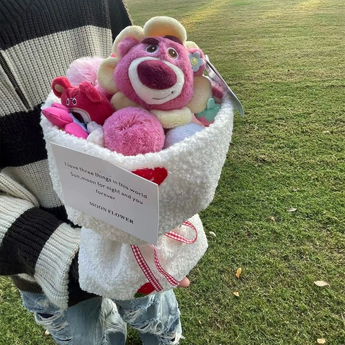 Кукла для друга, с медвежатами, букет, подарок на день рождения