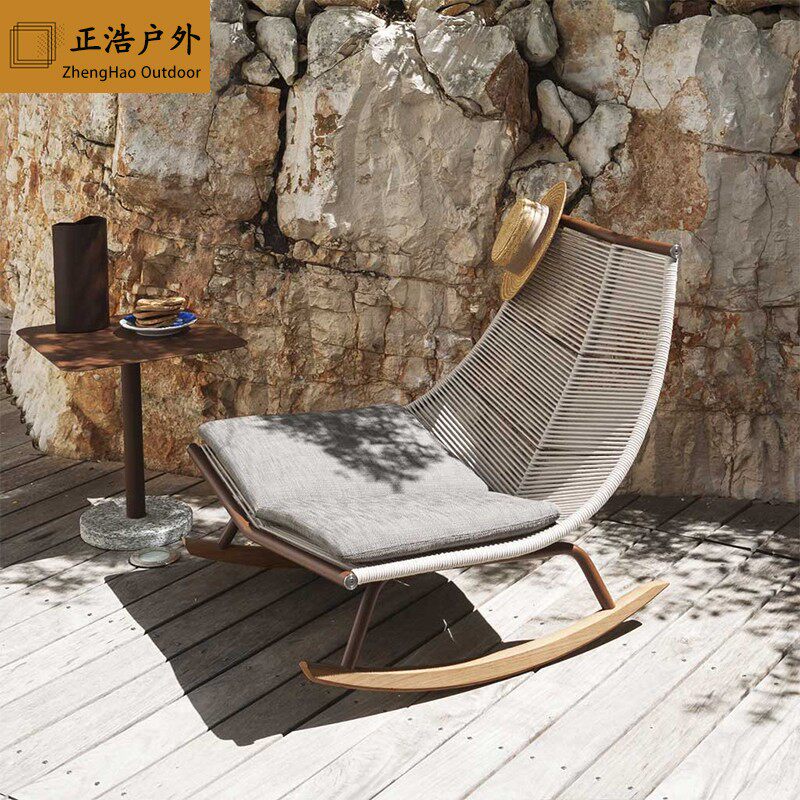 Nordic Balcony Leisure small sofas combined outdoor terrace rattan knitted table and chairs designer sloth patio garden furniture-Taobao