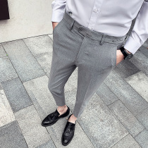 Summer 90% pants Mens casual pants Korean version Trend 100 Lap Suit Pants Business Positive Dress Slim Fit Minor Leggings Pants