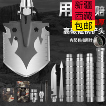 Xinjiang Tibet Outdoor Workers Soldiers Shovel Multifunction Thickened Iron Shovel Camping Manganese Steel Camping Expeditions Wild Fishing Excavation