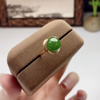 Jasper k gold ball bead ring 18k gold with south african real diamonds, exquisite multi-diamond inlay, delicate jade quality
