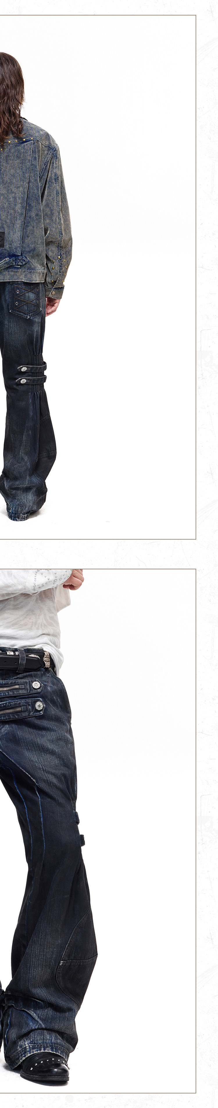 PERSONSOUL Arrowhead Zip Slim Jeans