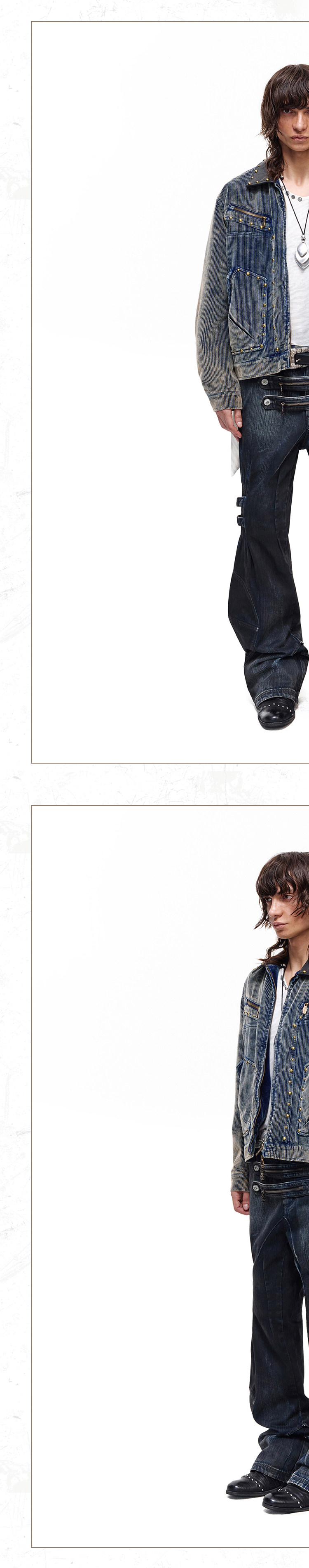 PERSONSOUL Arrowhead Zip Slim Jeans