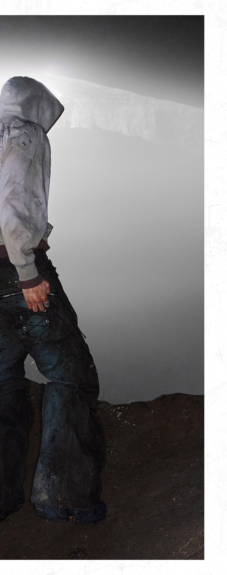 PERSONSOUL Terracotta Armor Distressed Shield Hoodie