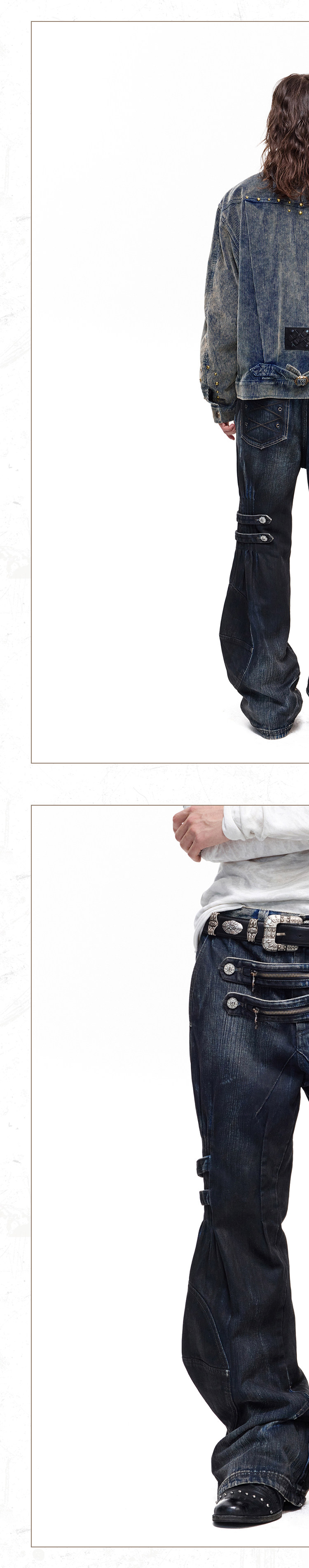 PERSONSOUL Arrowhead Zip Slim Jeans
