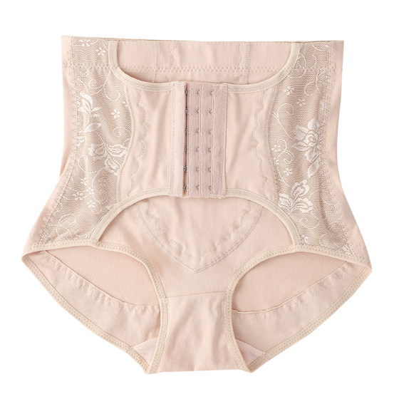 加强款纯棉中腰收腹内裤女产后收肚子提臀排扣塑身束腰美体内裤女