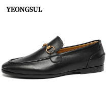 British gentleman leather slip-on slip-on shoes Peas shoes mens horsebit loafer shoes all-match British style small leather shoes
