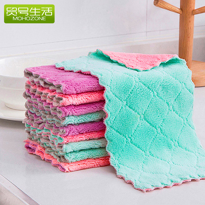 Shake dish cloth Absorbent rag Kitchen supplies 100 cleaning cloth net red dish towel Cleaning cloth Table wipe bowl towel