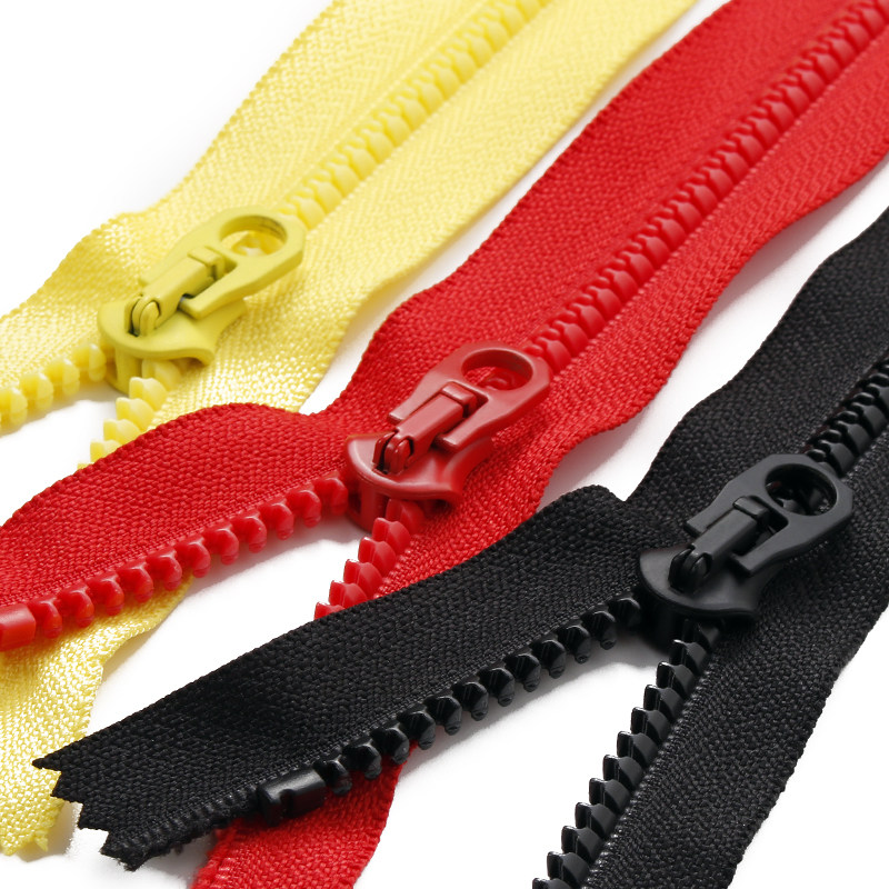Resin zipper No. 3 No. 5 closed-end red plastic code clothing coat pocket tent shoulder bag school bag zipper