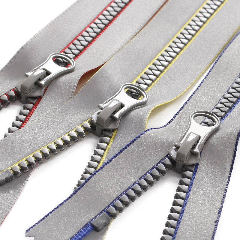 Reflective resin waterproof zipper No. 5 closed-end plastic slider clothing ski suit jacket backpack tent zipper