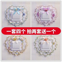 Wall-mounted lace fabric household double-open three-open cover Christmas simple socket decorative switch protective cover