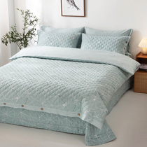 Add Mercury Cloud all cotton clip cotton bed four pieces of covered pure cotton bed cover bed cover bed linen bedsheet Mattress Cover Thickened