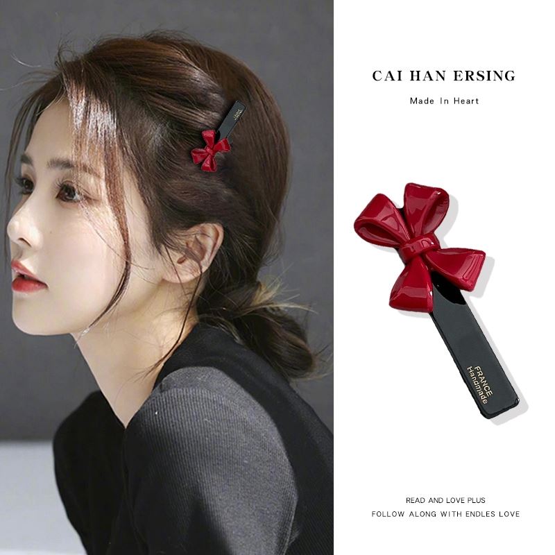 2023 new red butterfly knot hairpin Women Side College Wind Card Girl Liu Haiclip Superior Sense Duckbill Clip-Taobao