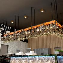 Bar wine rack hanger hanging goblet rack hanging iron wine glass rack industrial style wall cabinet storage rack upside down