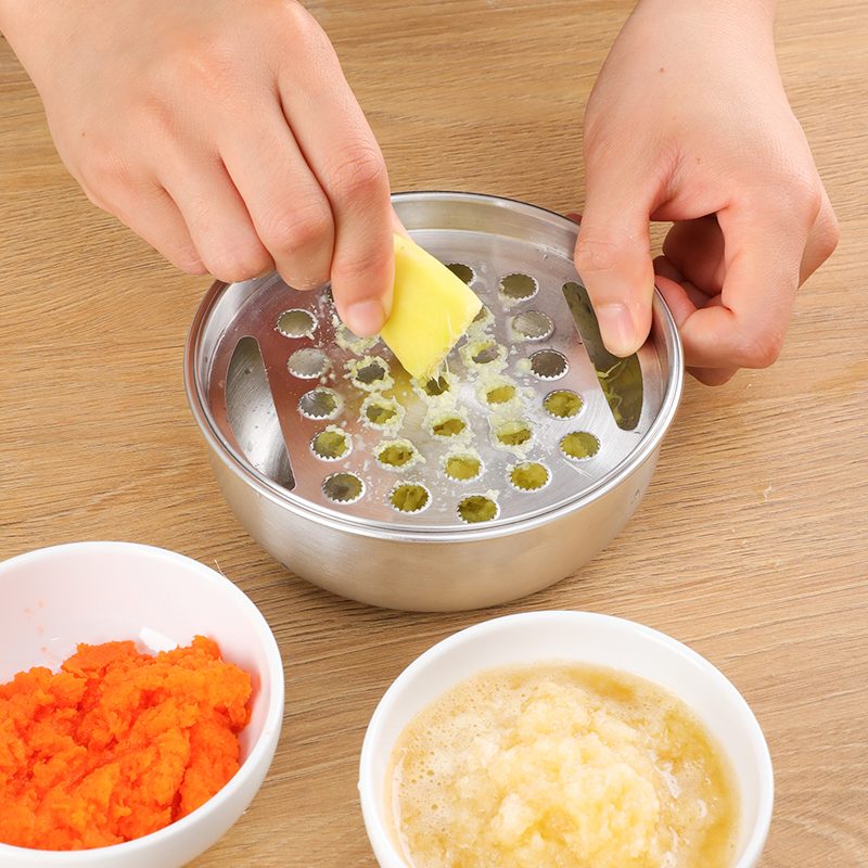 Stainless steel grinding bowl, ginger grinder, ginger mud grinder, apple puree, ginger ginger paste, potato non-staple food grinder