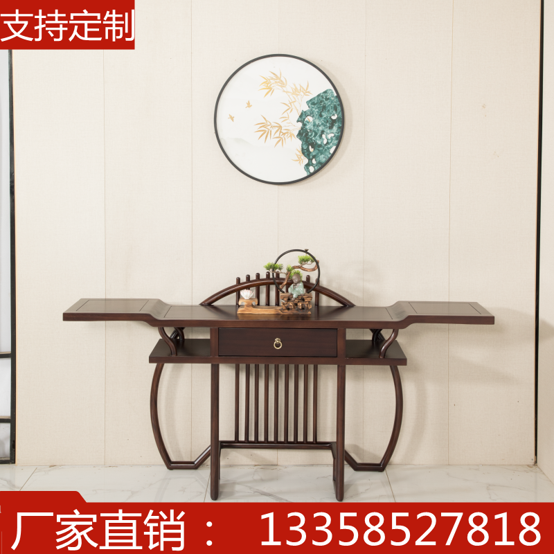 New Chinese-style solid wood Zen porch table case against the wall for the table end view table modern minimalist case for home table