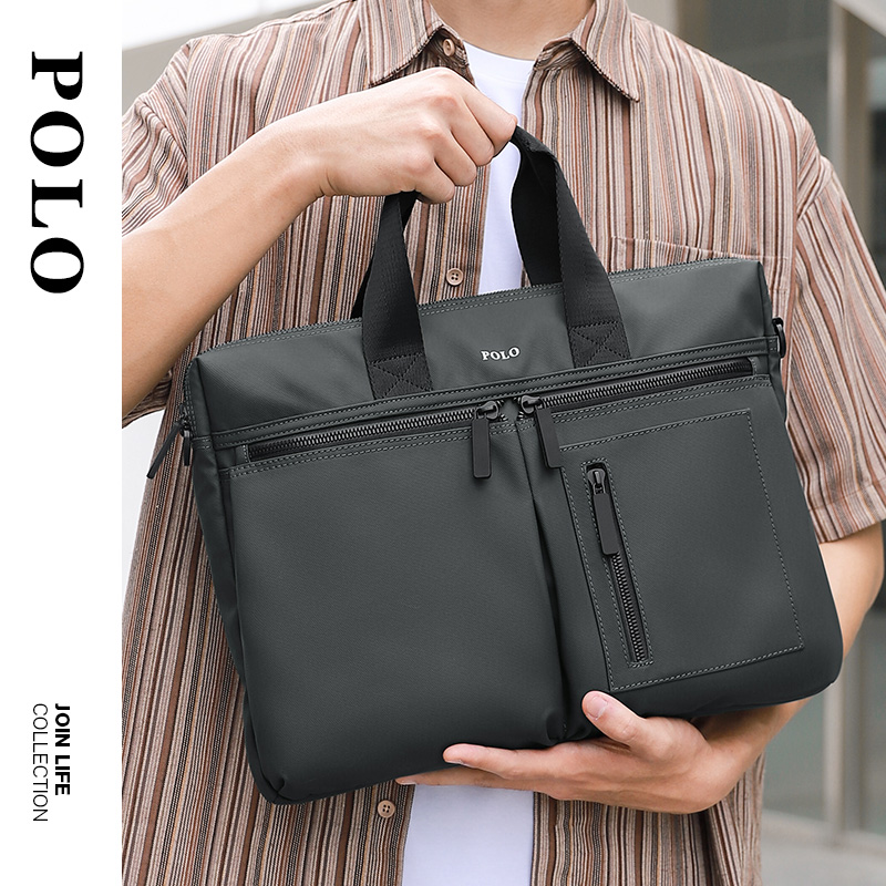 Polo Briefcase Men's Computer Bag Fashion Shoulder Messenger Bag Nylon Business Travel Casual Multifunctional Handbag
