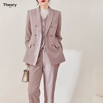 THEORY POWER series workplace suits retro commuting elegant high-waisted casual pants new professional suits for women
