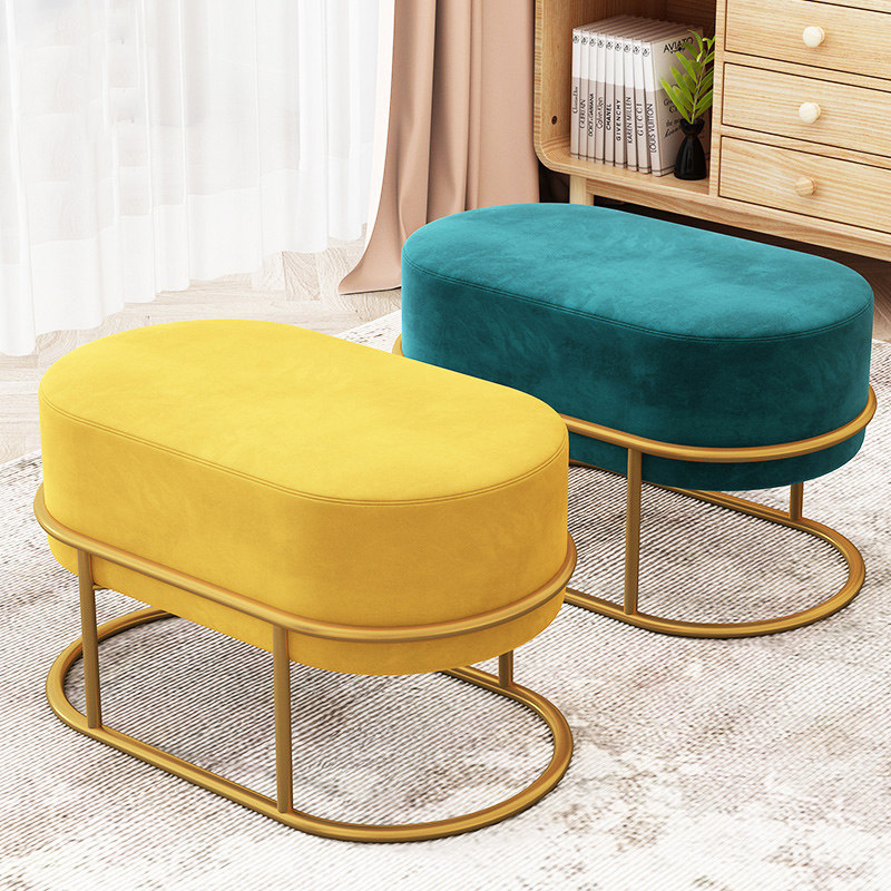 Dressing room bench Nordic clothing shop rectangular single fitting room sofa stool creative living room doorway short stool