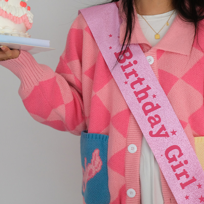 Korean in wind princess birthday ceremony with shoulder band queen's baby girl red girlfriend party decoration photo props