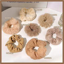 Autumn and winter plush large intestine hair circle womens high-end sense head rope Internet celebrity 2021 new style tie hair rubber band fur hair rope