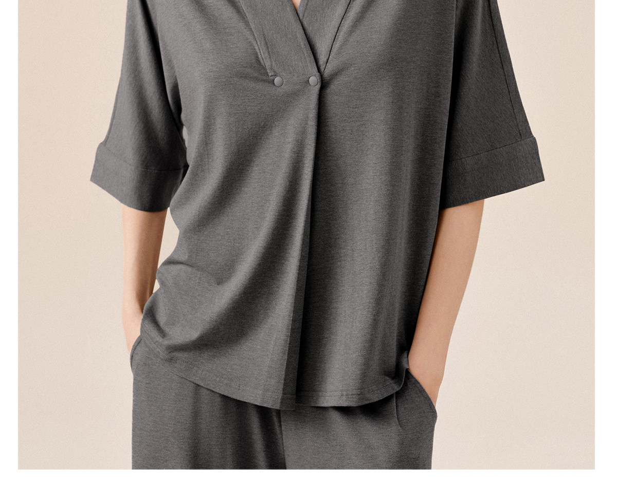sohiwoo曦物月子服孕产妇秋款哺乳睡衣外穿天竹棉吸汗家居服套装 — 57