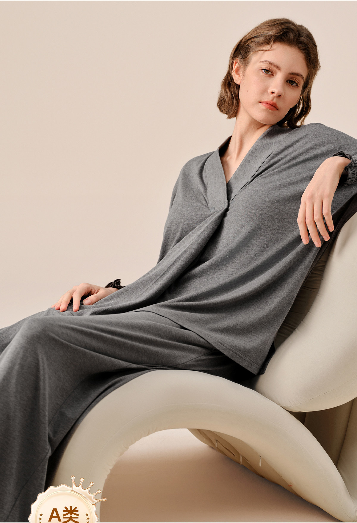 sohiwoo曦物月子服孕产妇秋款哺乳睡衣外穿天竹棉吸汗家居服套装 — 32