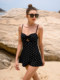 Polka Dot Conservative Pure Desire Style High-End One-Piece Swimsuit for Women with Small Bust, Push-Up, Slimming, Tummy-Covering Skirt-Style Beach Swimwear