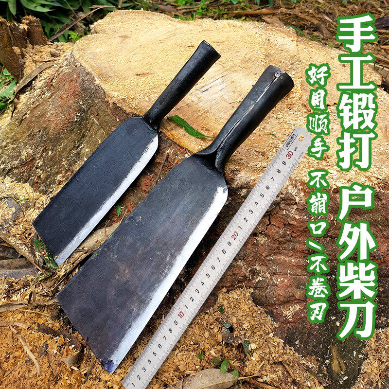 Old-fashioned hand-forged hatchet knife, bamboo-breaking knife, open-road knife, tree-cutting special steel jungle knife, agricultural one