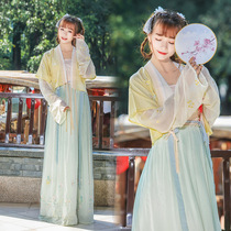 Flower ballad original Hanfu womens summer thin section Chinese style waist-high skirt Daily Han elements ancient style full set of ancient costumes spring