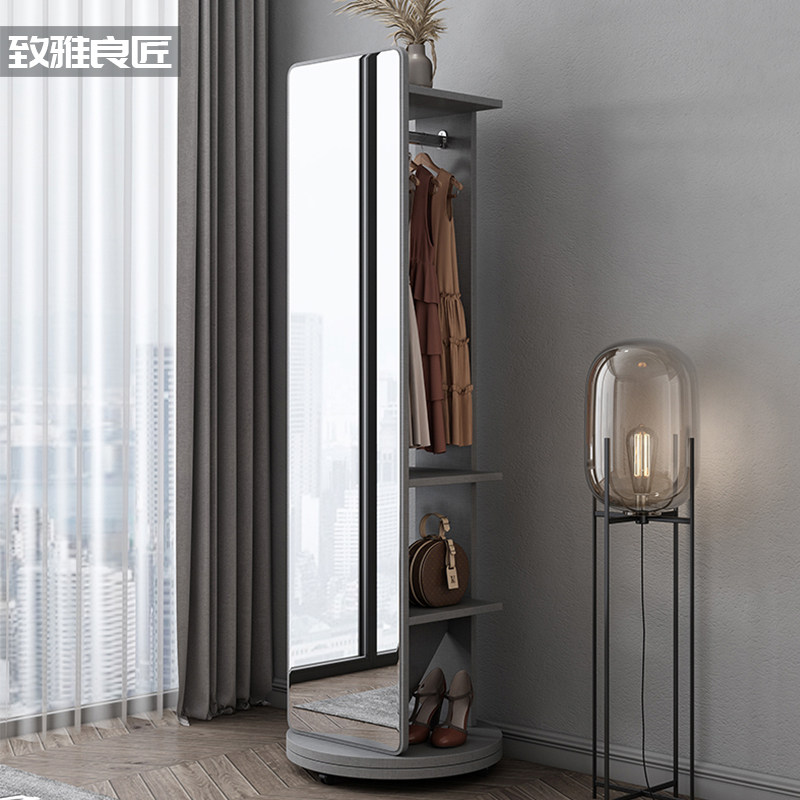 Modern dressing cabinet in one full body floor mirror household rotating mirror mobile hanging clothes cabinet mirror audition mirror