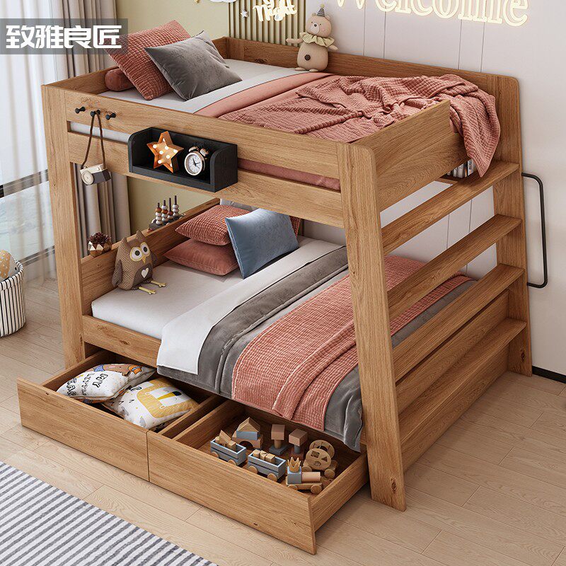 Modern child-mother-bed children's simple bunk bed students bunk up and down on the second floor with the same width bunk bed high and low bed
