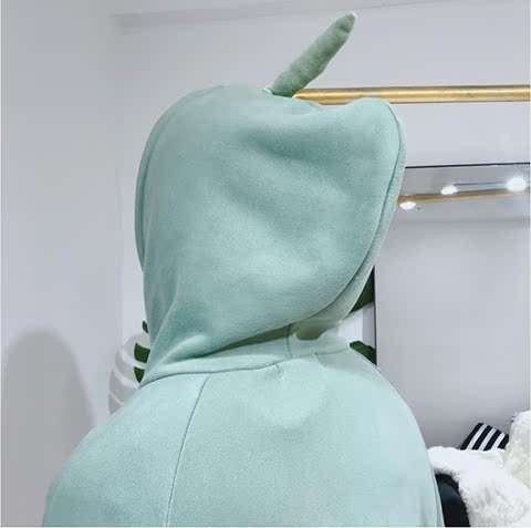 Ăng-ten áo len nam rung nam và nữ có cùng một đoạn thanh niên học sinh mùa đông cộng với áo khoác nhung dày thời trang áo hoodie rộng