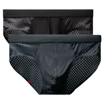 Summer thin mens mid-waist mesh sexy transparent mesh body shaping breathable ice silk youth boxer shorts