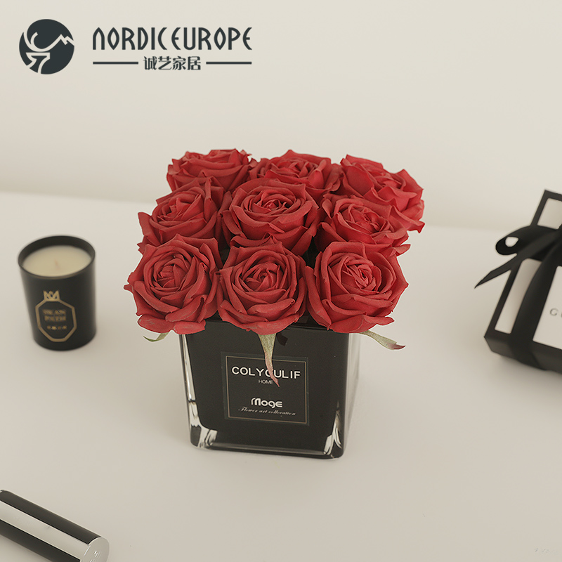 Chengyi large red hand moisturizing simulation rose flower living room table decoration flower festive gift fake flower emulation flower
