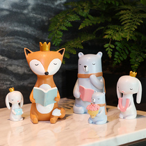 Nordic Ins Wind Creativity Cartoon Cute Fox Pendulum Pieces Home Living Room Table Decoration Room Arrangement Small Furnishing